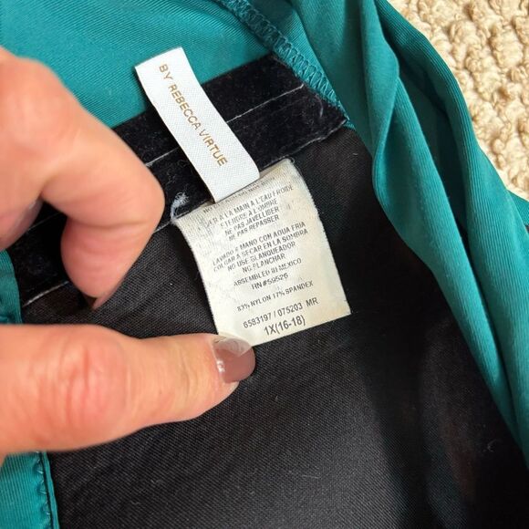 Becca Brand Dark Teal Tie Back Bikini‎ Top Size 1X - Picture 10 of 10